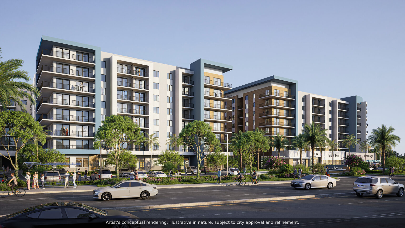 Rendering of the proposed Rivertowne Square — South Federal Highway elevation